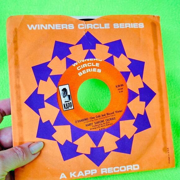 Harry Simeone Chorale Little Drummer Boy O Bambino Kapp 45 RPM Vintage Vinyl - Picture 10 of 10